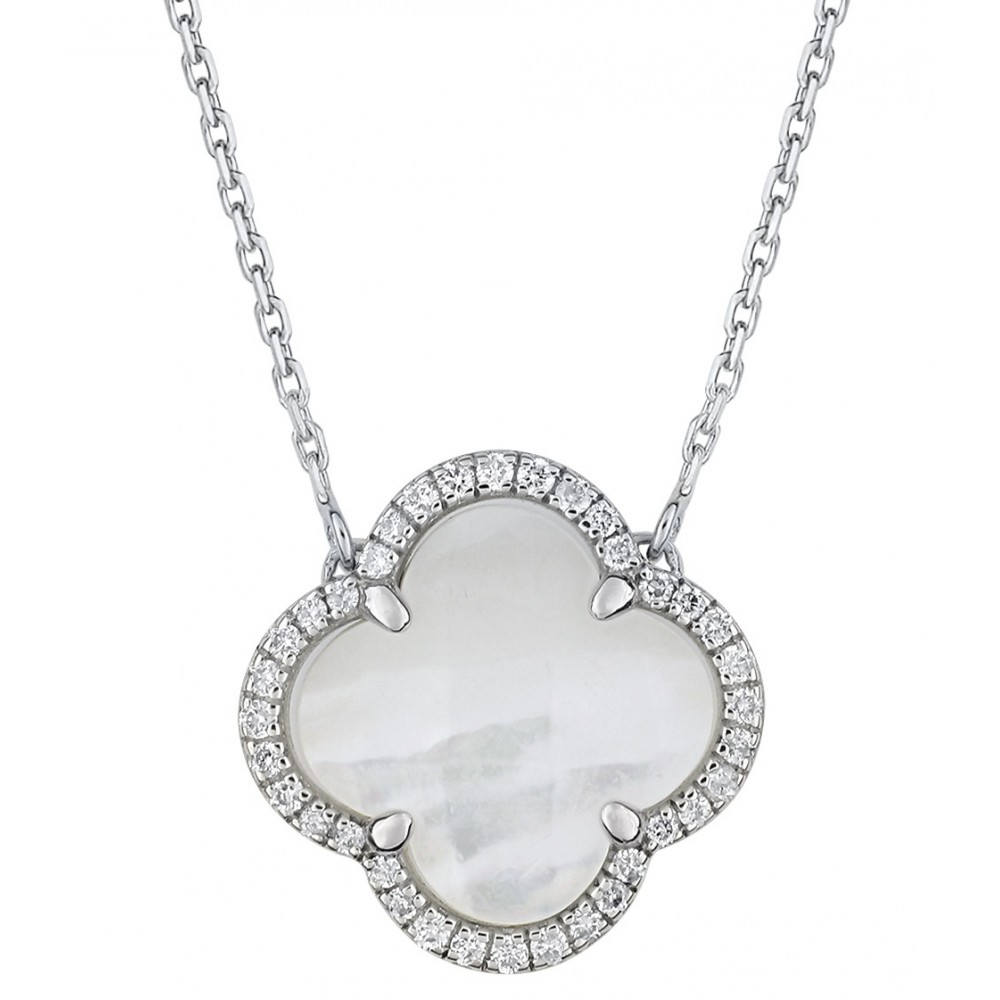 Piranesi - Capri Flower Necklace in Mother of Pearl - 18K White Gold –  Robinson's Jewelers