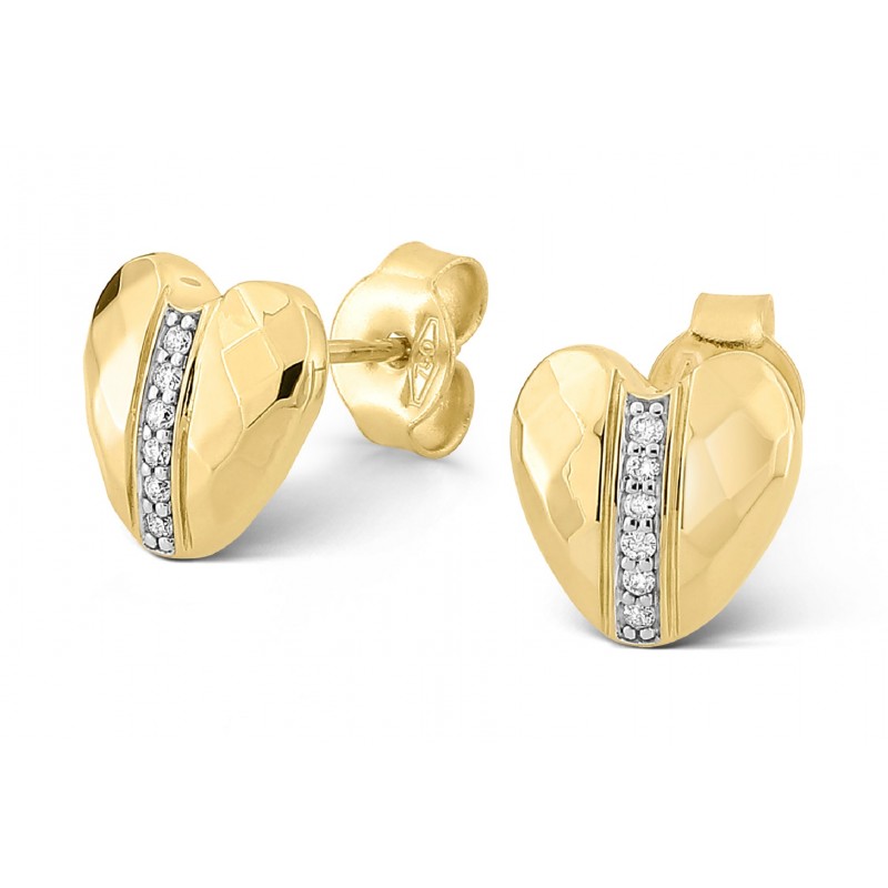 Studs, All Gold, Diamonds, Yellow Gold