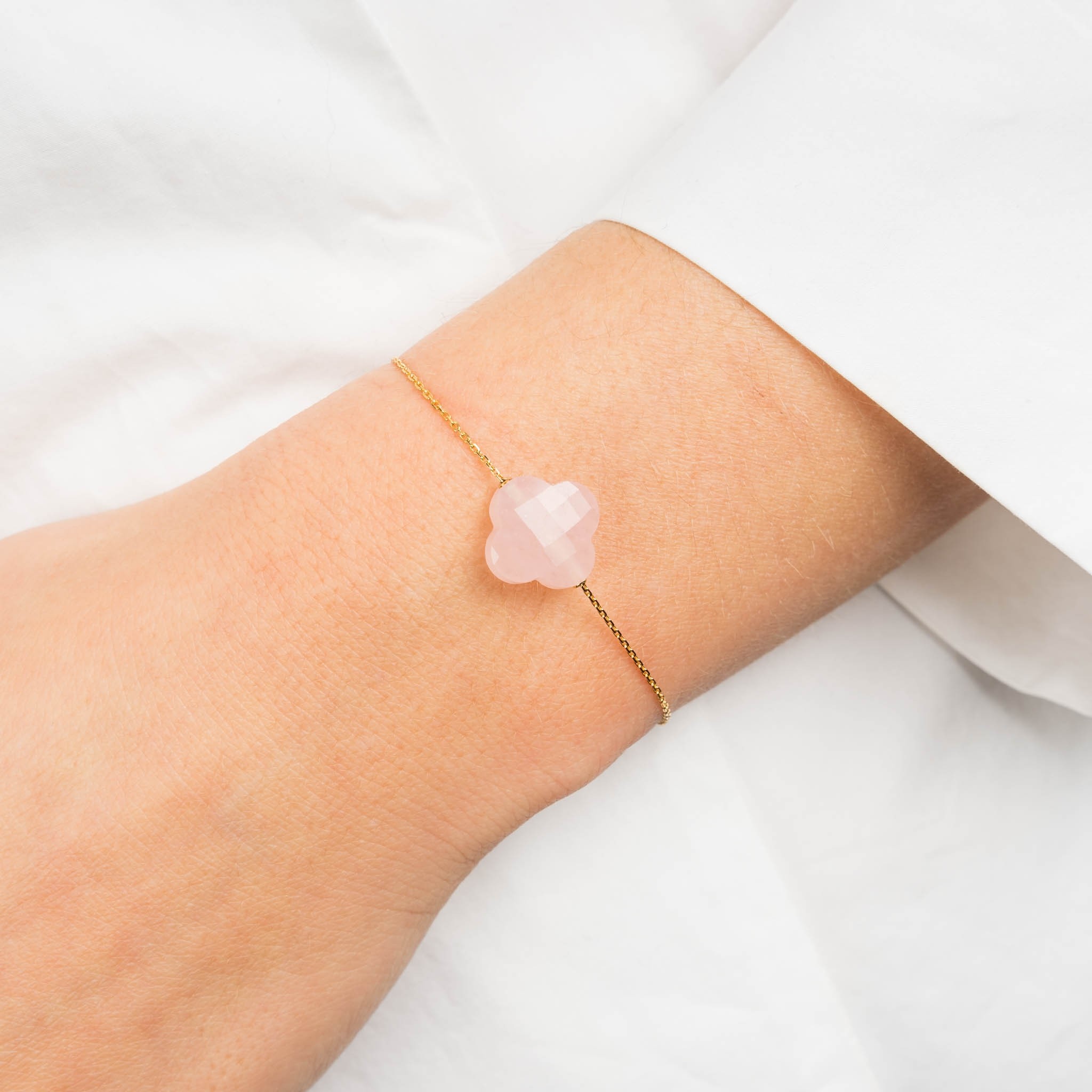 Bracelet En Quartz Rose Naturel - Taille Unique Ajustable - Bijou Bohème Chic - Cadeau Spiritualité - 4